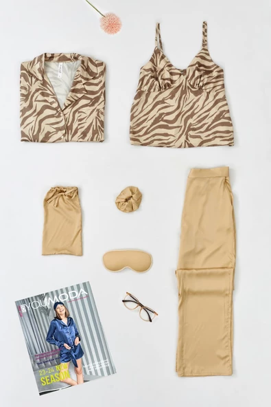 6'lı Zebra Hem İçerde Hem Dışarıda Pijama Taş Takımı ürün görseli 1
