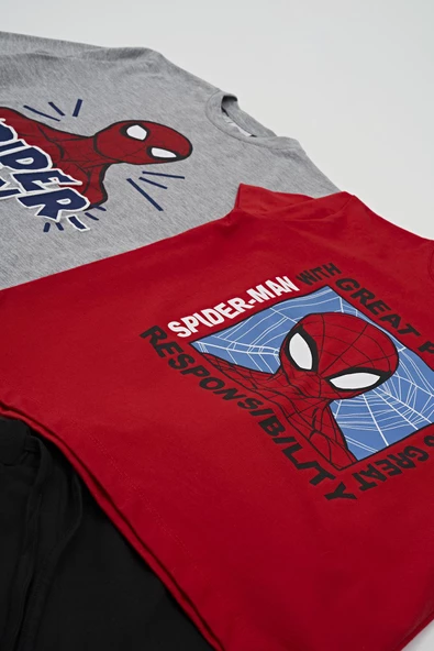 4'lü SPİDER-MAN Tshirt Şort Pantolon Takım - Resim 4