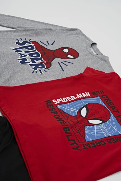 4'lü SPİDER-MAN Tshirt Şort Pantolon Takım - Resim 5