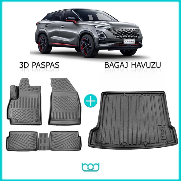 Bod Chery Omoda 5/Pro 3D Havuzlu Paspas ve Bagaj Havuzu Seti ürün görseli 1