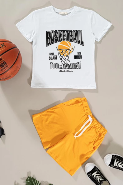 Basketball Baskılı Tshirt Şort Takım ürün görseli 1