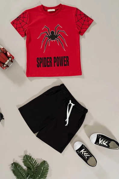 Spider Power Baskılı Kırmızı Alt Üst Takım ürün görseli 1