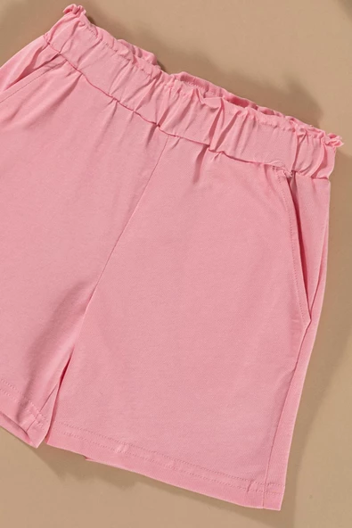 Batik Yıkamalı Pembe Tshirt Şort Takım - Resim 2