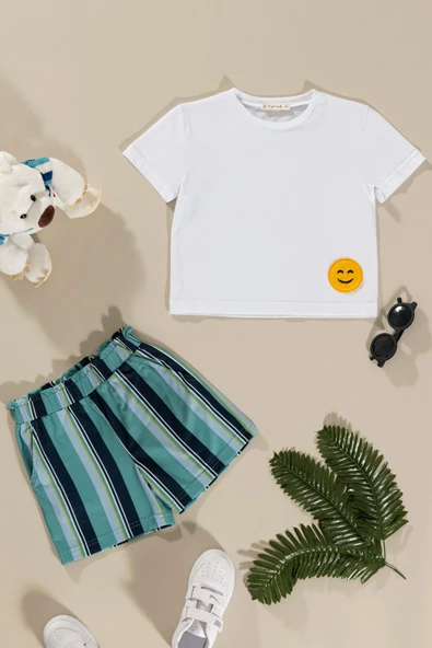 Emoji Detaylı Yeşil Alt Üst Takım ürün görseli 1