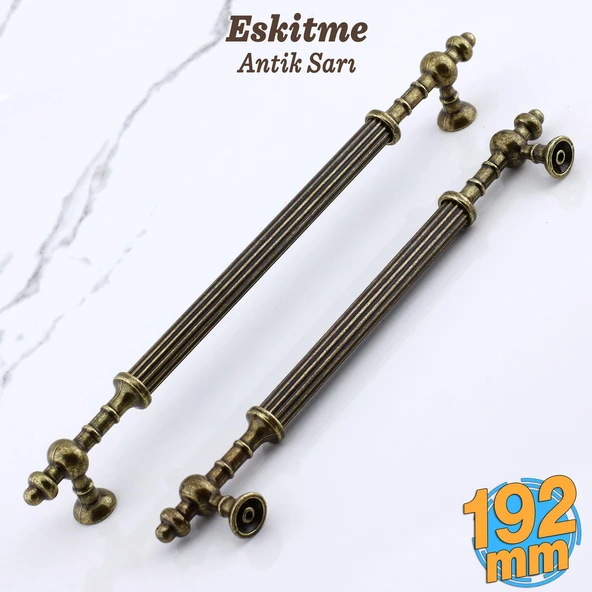 Kader Eskitme Antik Sarı Metal Kulp 192 mm - 19.2 cm Mobilya Mutfak Dolabı Dolap Kulpları Çekme Kulbu ürün görseli 1