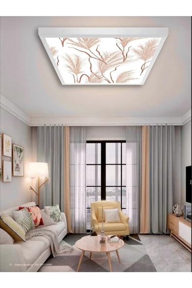 Gökyüzü Panel New Art-salon-avize-60x60-54w-led-armatür-oturma-odası-aydınlatma-desenli-panel-salon-led-avize- A+ ürün görseli 1