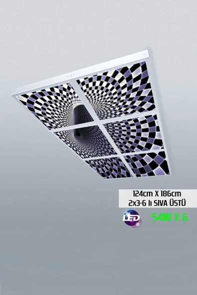 Gökyüzü Panel 124cm X 186cm-altılı- Led-sıva Üstü-324 Watt-tavan Led Aydınlatma-avize Modelleri-led Işık ürün görseli 1
