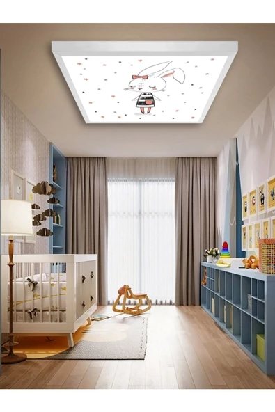 Gökyüzü Panel -bebek Odası Avize-60cmx60cm-54watt-led-bebek Avize-baby Girl Led Light- ürün görseli 1