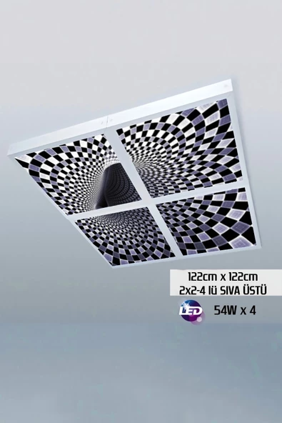 Gökyüzü Panel 124cm X 124cm-dörtlü- Led-sıva Üstü-216w-baskılı Led Panel-gergi Tavan-barisol-değildir ürün görseli 1