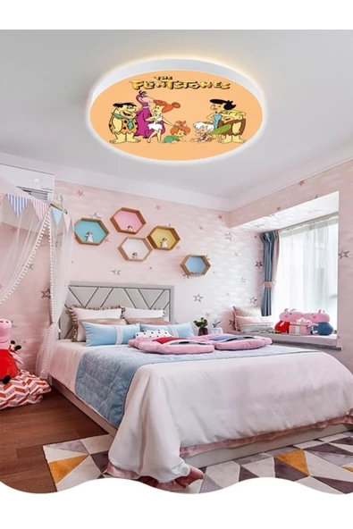 Gökyüzü Panel Taş Devri Avize-led Avize-25 Watt-30cm X 30cm, Çocuk Odası Avize, Avize Modelleri, Flintstones Avize ürün görseli 1