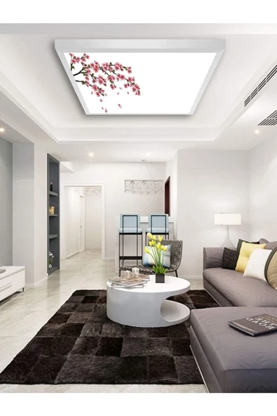 Gökyüzü Panel New Chandelier-living Room Chandelier-autumn Leaves-60cmx60cm-54watt Led-square-led Lamp-ıp54-ıp55 ürün görseli 1