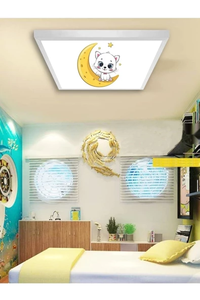 Gökyüzü Panel Genç Odası Avize-60cmx60cm-54watt-led-6500 Kelvin (beyaz)-trendyol Tekli Avize,trend Avize Tasarım ürün görseli 1