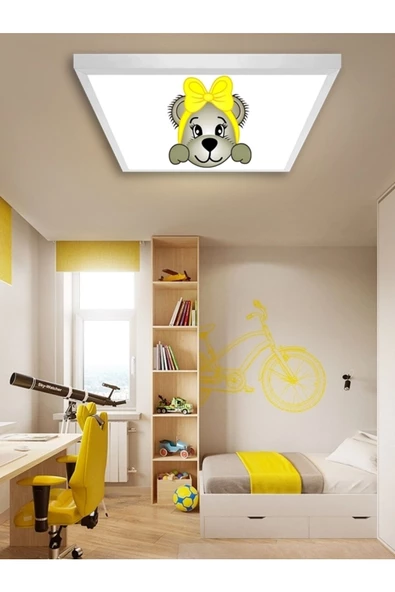 Gökyüzü Panel 60cmx60cm-çocuk-odası-avize-led-54w-lamba-6500k-doğal-beyaz-avize-uv Baskı-desenli-panel-tekli Avize ürün görseli 1