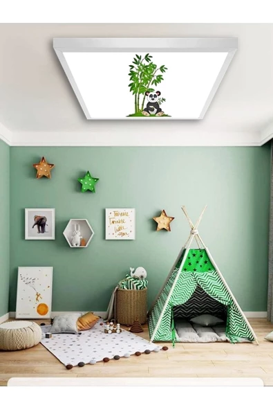 Gökyüzü Panel Genç Odası Avize-60cmx60cm-54watt Led-6500 Kelvin (beyaz)-avize Modelleri-alan Homojen Aydınlatma- ürün görseli 1