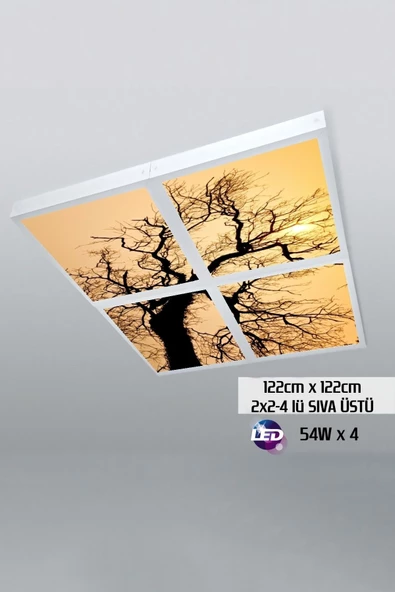Gökyüzü Panel 124cm X 124cm-dörtlü- Led-sıva Üstü-216w-ekmek Fırını Led Aydınlatma-avize Modelleri- ürün görseli 1
