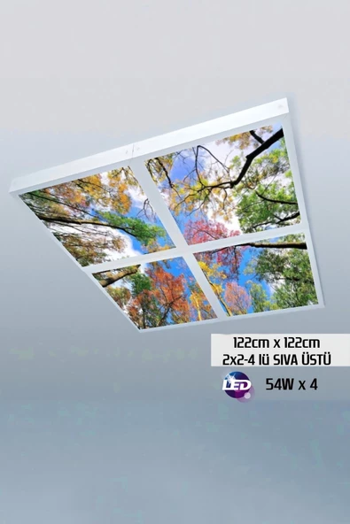 Gökyüzü Panel 124cm X 124cm-dörtlü- Led-sıva Üstü-216w-güzellik Salonu Led Aydınlatma-avize Modelleri ürün görseli 1