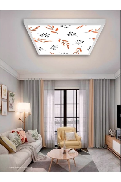 Gökyüzü Panel Modern Salon-avize-60x60-54w-led-armatür-oturma-odası-aydınlatma-desenli-panel-ucuz-salon-avizeleri ürün görseli 1