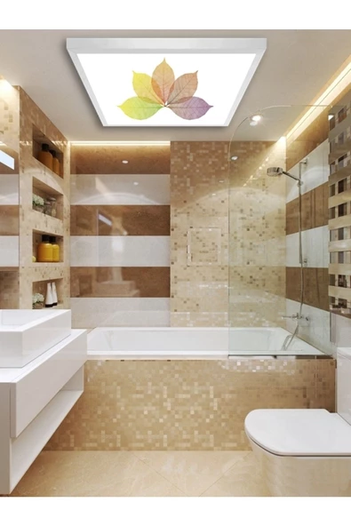 Gökyüzü Panel Banyo Avize-60cmx60cm-54watt-led-armatür-wc-aydınlatma-desenli-panel-banyo-led-su Almaz Led Lamba-a+ ürün görseli 1