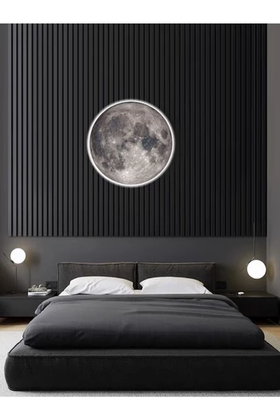 Gökyüzü Panel Moon,led Aplik,30cm Çap Led 25watt, Modern,duvar Aplik,led, Yatak Odası Aplik,yatak Başı Aplik, New ürün görseli 1