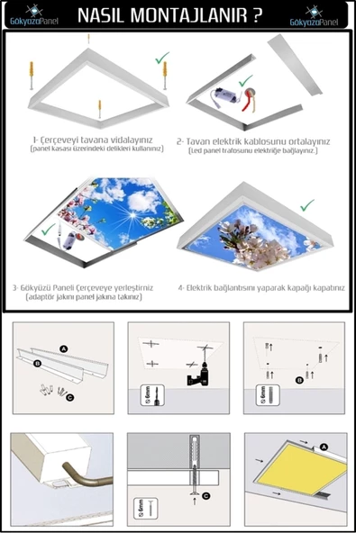 Gökyüzü Panel Led Avize Stron Çocuk Tavan Lambası 54w - Resim 3