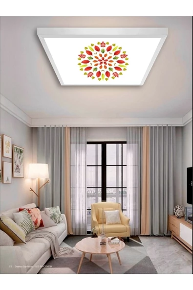 Gökyüzü Panel Salon-avize-60x60-54w-led-armatür-oturma-odası-aydınlatma-ucuz-avzie-modelleri-new Home Chandelier ürün görseli 1