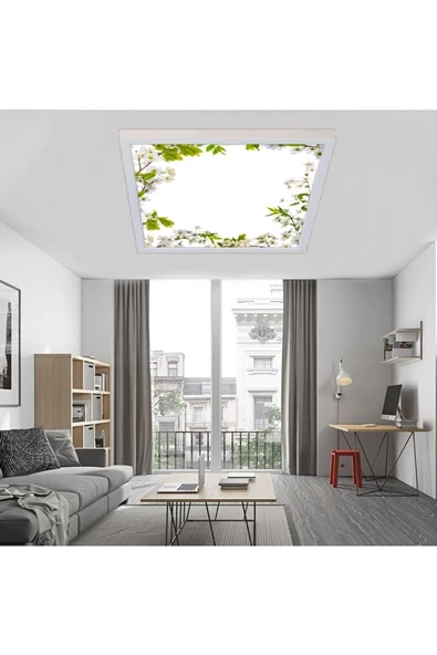 Gökyüzü Panel Baharlım Tavan Avize-60x60-led-54watt-tavana Yapışık Lamba-ev Aydınlatma-modern Salon Avizeleri- Uv ürün görseli 1