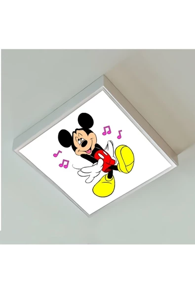 Gökyüzü Panel Mickey Mause Çocuk Odası Avize- 54w Homojen Aydınlatma-60cmx60cm Kare-beyaz Led-metal Sağlam Çerçeve ürün görseli 1