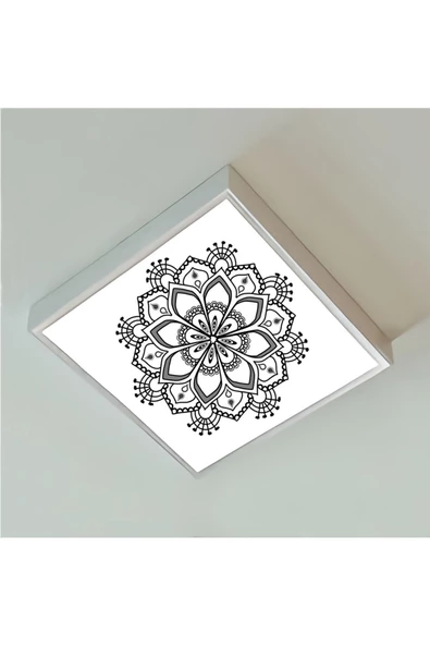 Gökyüzü Panel Desenli 60x60 Ledli Lamba-tavana Model Avize-54watt-beyaz Işık-ev-oda Avize Modelleri-yeni Trend ürün görseli 1