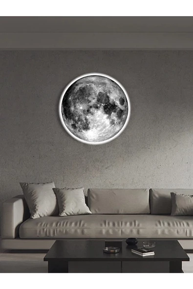 Gökyüzü Panel Moon Led Aplik, 30cm Çap, Led 25watt, Modern,duvar Aplik,yatak Odası Aplik, Duvar Lambası, Led Aplik ürün görseli 1