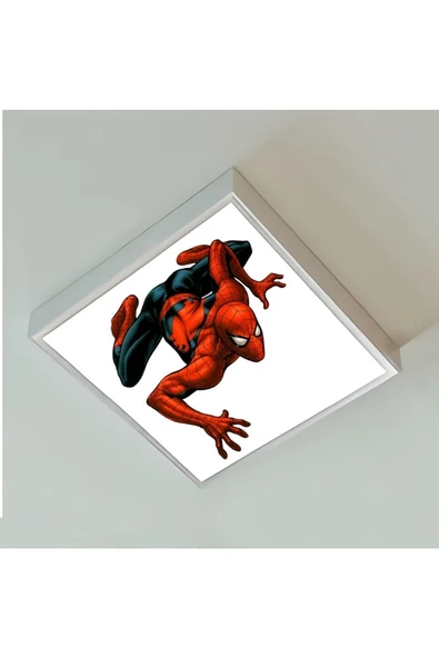Gökyüzü Panel Spiderman Çocuk Odası Led Avize-54w Ekonomik-60cmx60cm Kare Beyaz Işık Led-beyaz Metal Çerçeve ürün görseli 1