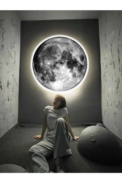 Gökyüzü Panel Moon Led Aplik 30 cm Çap 25watt - Resim 4