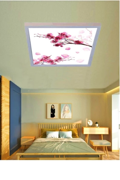 Gökyüzü Panel Kiraz Dalı Led Lamba- Tavana Model -kolay Montaj Avize- 54w Aydınlatma- Mercek Led ürün görseli 1