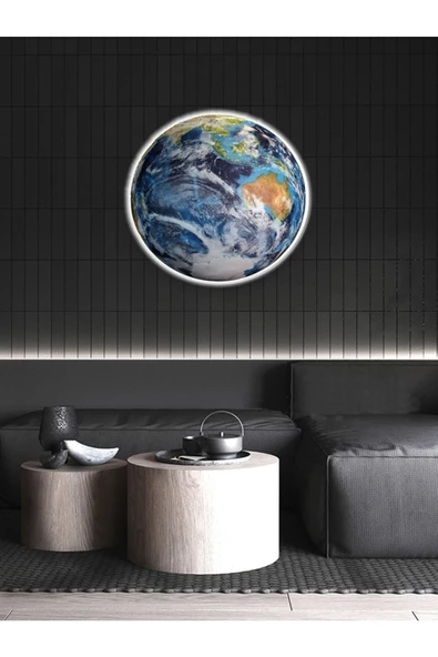 Gökyüzü Panel Modern World, Led Aplik, 30cm Çap,led 25watt, Modern,duvar Aplik, Yatak Odası Aplik,yatak Başı Aplik ürün görseli 1