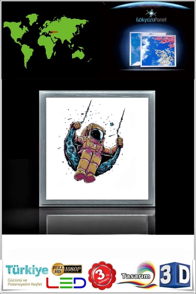 Gökyüzü Panel Çocuk Astronot Model Avize Led Avize Yeni 54w ürün görseli 1
