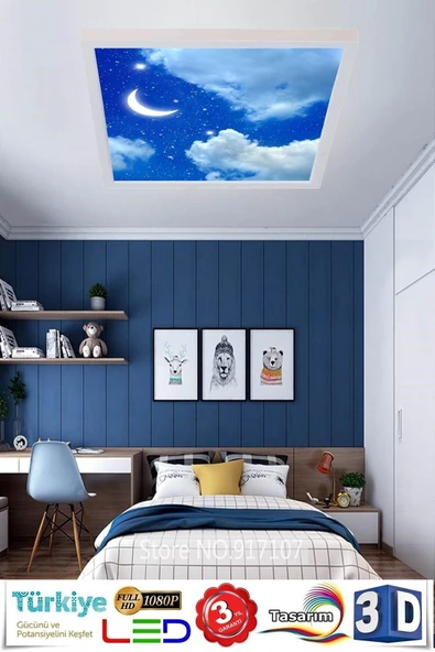 Gökyüzü Panel Yatak Odası-aydede Model 54w Yeni Nesil Aydınlatma 60x60 Led Avize ürün görseli 1
