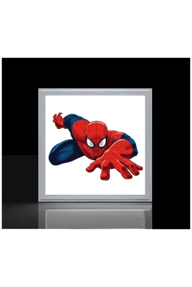 Gökyüzü Panel Spider Man Çocuk Led Avize-ışık 54w Güç-60x60 Beyaz Kare Çerçeve- White Homojen Aydınlatma-led Pcb- ürün görseli 1