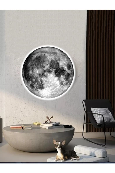 Gökyüzü Panel Moon Led Aplik 30 cm Çap 25watt ürün görseli 1