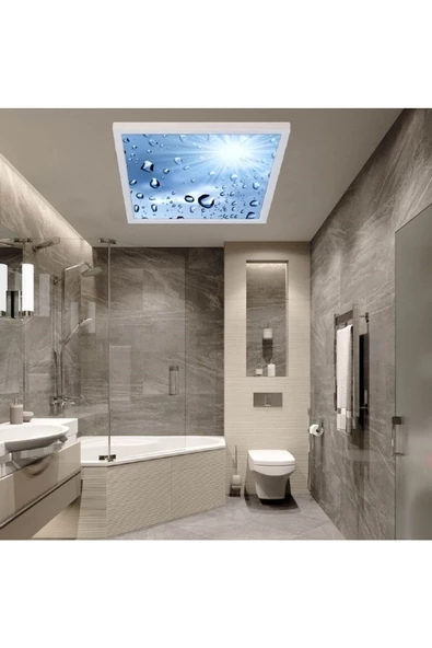 Gökyüzü Panel 3 Yıl Garantili Avize -54watt-60x60 -led Banyo Tasarım Aydınlatma- Tavana Yapışık-kolay Montaj Avize ürün görseli 1