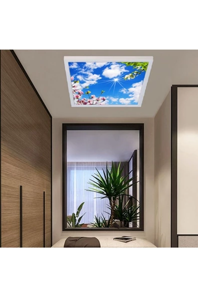 Gökyüzü Panel Antre Avize 54watt-60x60 -led Giriş Aydınlatma -büyük Boy - Tavana Yapışık-kolay Montaj Avize ürün görseli 1
