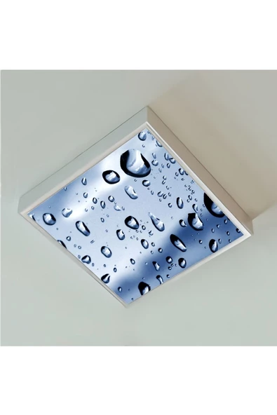 Gökyüzü Panel Damla Model-banyo Avize-60x60 Ledli-hd Baskılı-led Wc-banyo Avize-54watt-tavana Yapışık Lamba-beyaz ürün görseli 1