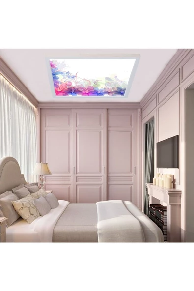 Gökyüzü Panel 54watt-60x60 Ölçü-beyaz Ledli-tavan Avize-mavi Rüya Baskılı-tavana Yapışık Lamba-yatak Odası Avize- ürün görseli 1