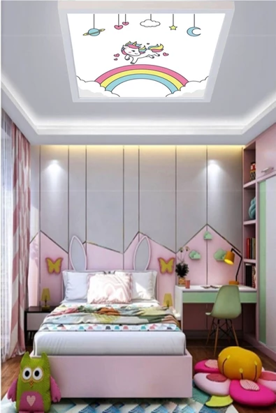 Gökyüzü Panel Çocuk Avize Duma Led 48w Tavan Tipi Avize - Resim 5