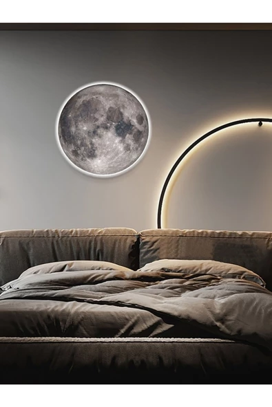 Gökyüzü Panel Yatak Başı Aplik-moon Led Aplik, 30cm-led 25watt,duvar Aplikleri, Yatak Odası Aplik, Aplik Modelleri ürün görseli 1