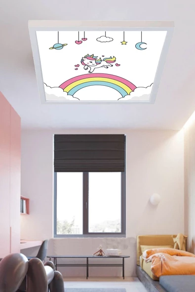 Gökyüzü Panel Çocuk Avize Duma Led 48w Tavan Tipi Avize - Resim 2