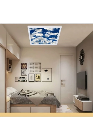 Gökyüzü Panel Yatak Odası Güçlü 54watt 60x60 Büyük Boy led Avize Bulut Tasarım ürün görseli 1