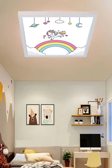 Gökyüzü Panel Çocuk Avize Duma Led 48w Tavan Tipi Avize - Resim 6