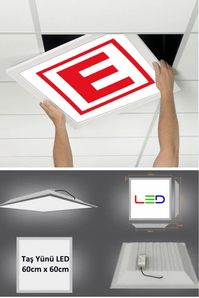 Gökyüzü Panel 60cmx60cm Led Armatür-60x60 Taş Yünü Asma Tavan Ledi-54w-beyaz-led Panel-asma Tavan Led-sıva Altı ürün görseli 1