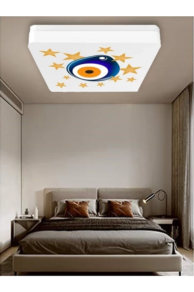 Gökyüzü Panel Lüks Yatak Odası Aydınlatma 25watt-30cm X 30cm Lüks Aydınlatma, Nazar Boncuğu, Yatak Avize Modelleri ürün görseli 1