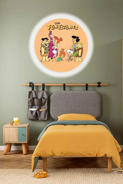 Gökyüzü Panel Taş Devri Aplik-led Aplik-25watt-30cm Çap, Çocuk Odası Aplik, Aplik Modelleri, Flintstones Aplik ürün görseli 1