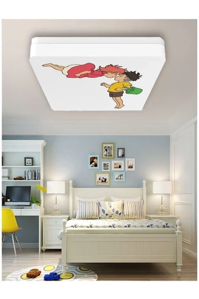 Gökyüzü Panel Lüks Çocuk Odası Avize 25watt-30cm X 30cm Lüks Led Aydınlatma, Küçük Denizkızı Ponyo (yeni) ürün görseli 1
